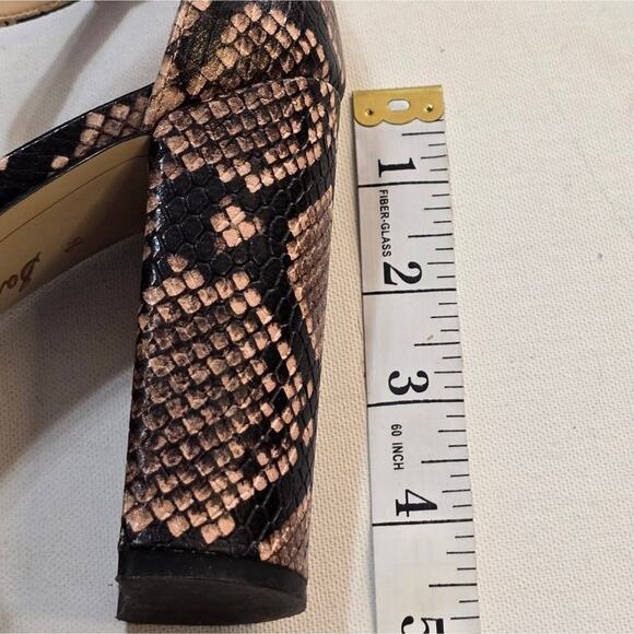 Sam Edelman Yaro Block Heel Sandals Ankle Strap Snakeskin Print Leather Size 7.5 - Picture 9 of 11